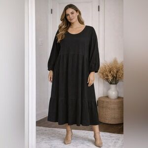 Casual Black Peasant Women's MIDI/Maxi Dress Size 2X NWT Canyon Retreat